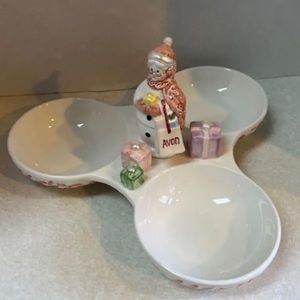 AVON Snowlady Candy Dish Christmas 2003